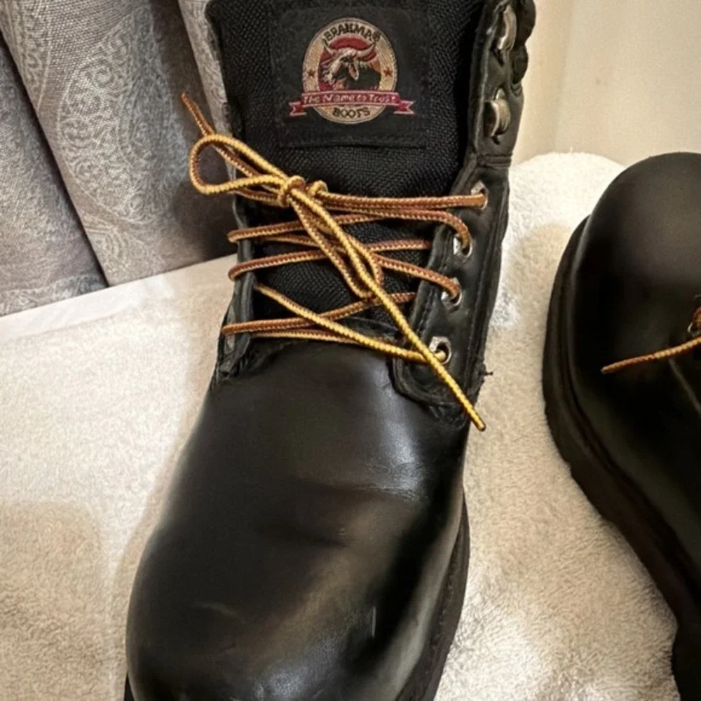 Brahma Steel Toe Men's Boots Black‎ Tie 10W 1713